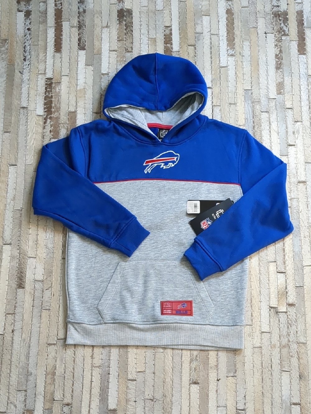 NFL Team Apparel Kids 14-16 Buffalo Bills Hooded Fleece Sweatshirt
